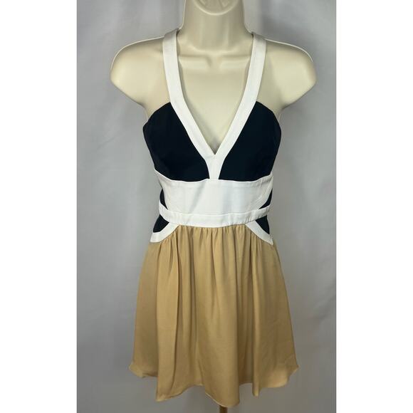 Jay Godfrey Colorblock Halter Dress - Size 4 - Picture 1 of 13